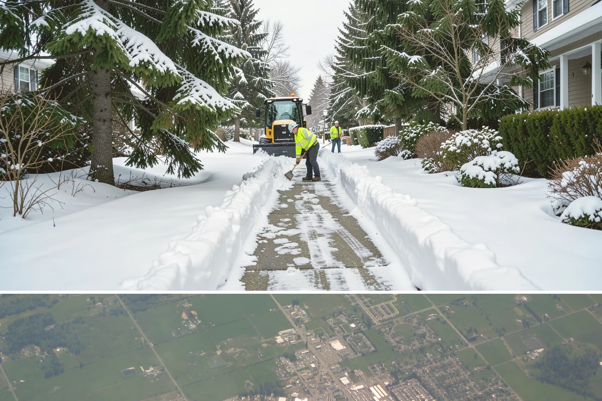 School Sidewalk Clearing in Enumclaw, King County, WA - School sidewalk clearing is critical on snow mornings throughout the winter term.