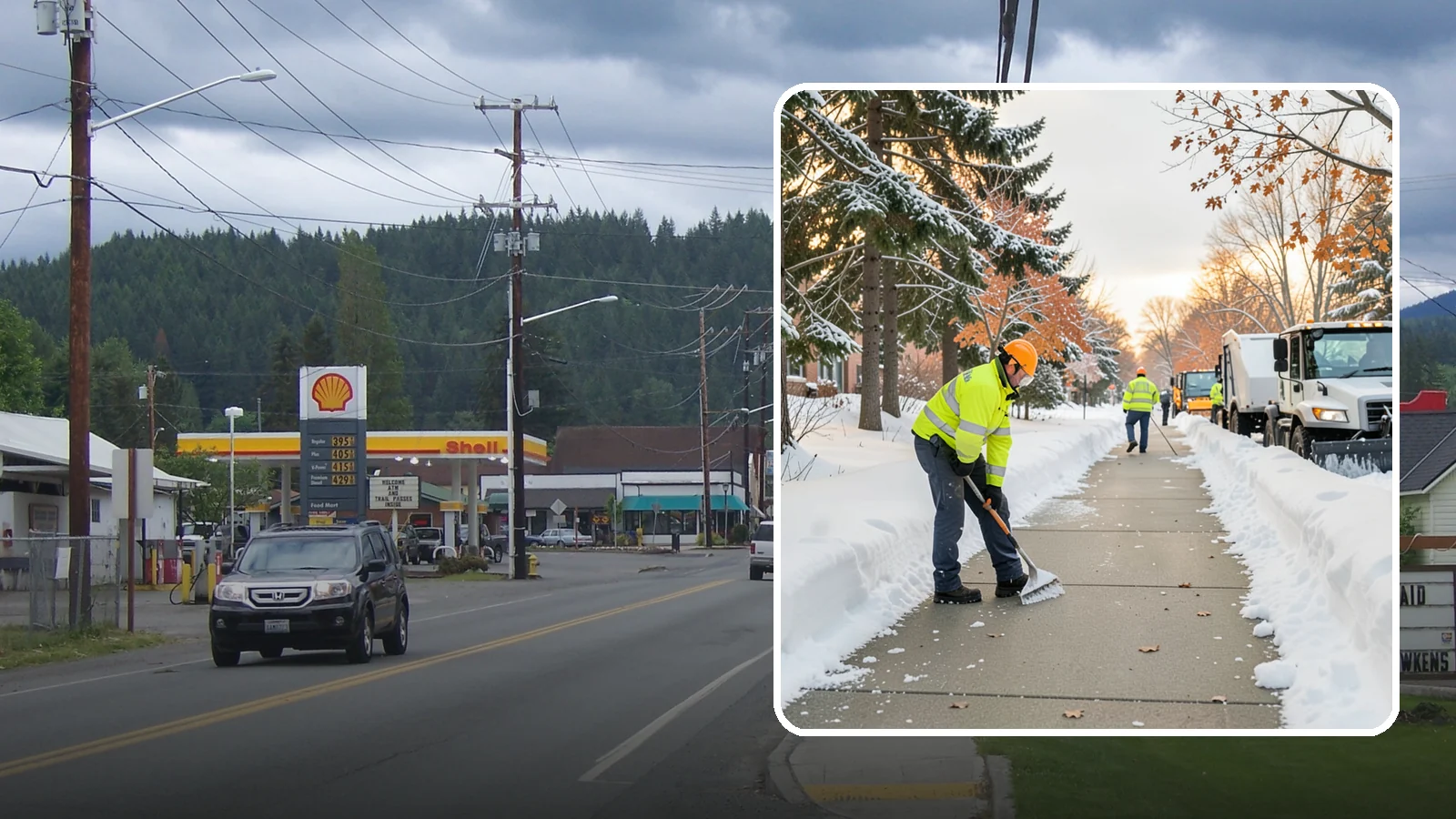 School Sidewalk Clearing in Granite Falls, Snohomish County, WA - We clear school sidewalks and walkways early so students and staff arrive safely on snowy mornings.