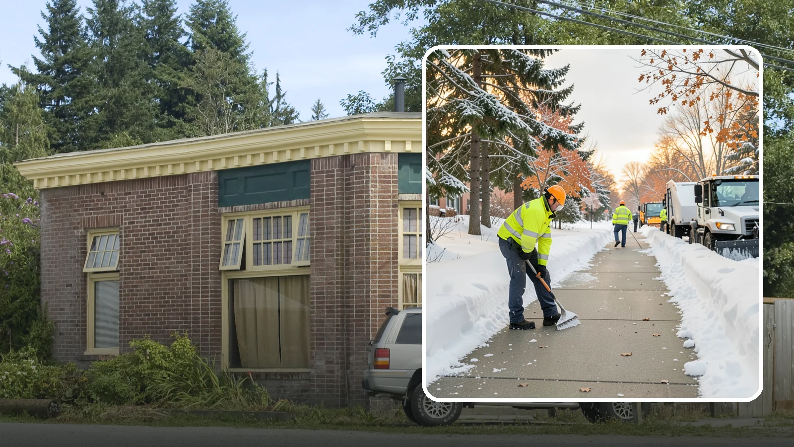 School Sidewalk Clearing in Hamilton, Skagit County, WA - We clear school sidewalks and walkways early so students and staff arrive safely on snowy mornings.