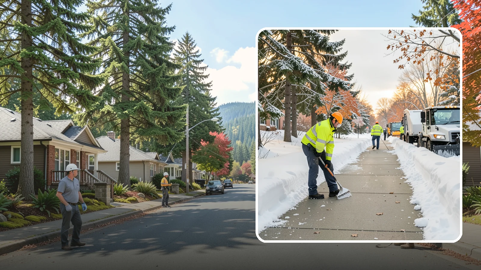 School Sidewalk Clearing in Hunts Point, King County, WA - We clear school sidewalks and walkways early so students and staff arrive safely on snowy mornings.
