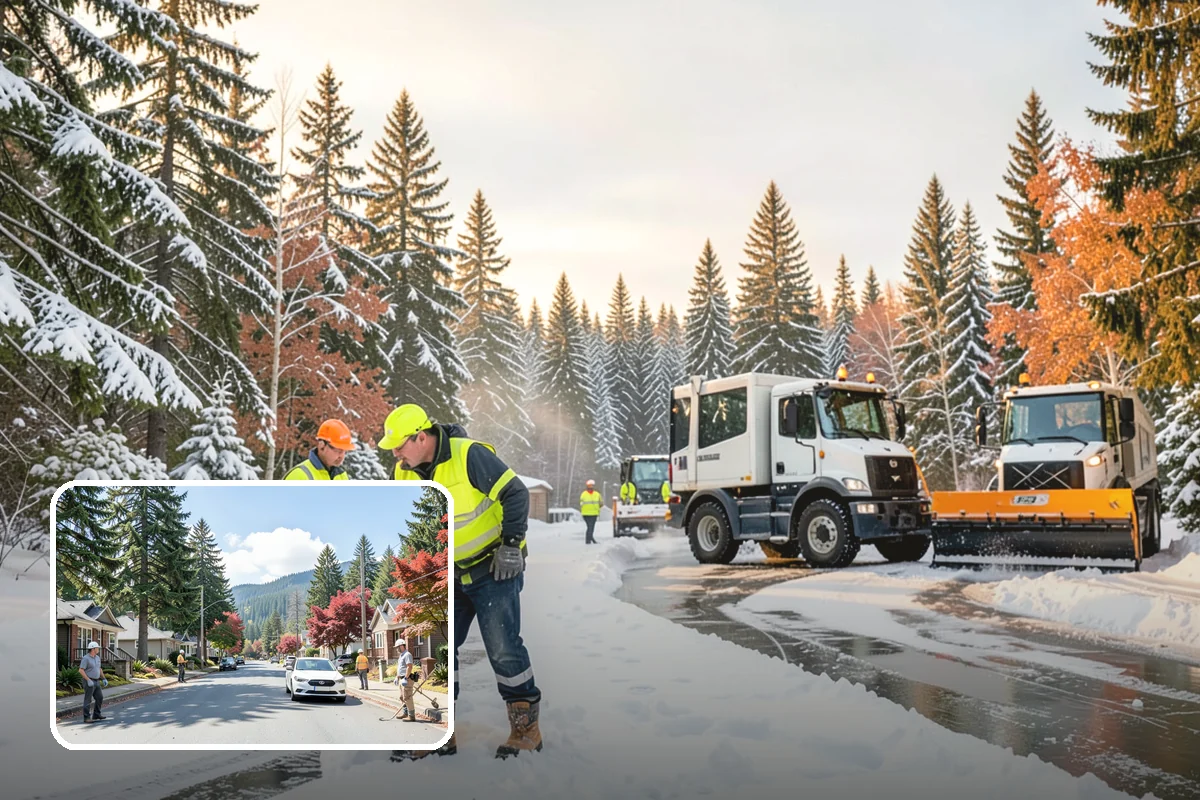 School Sidewalk Clearing in Hunts Point, King County, WA - Clears walks before arrival times