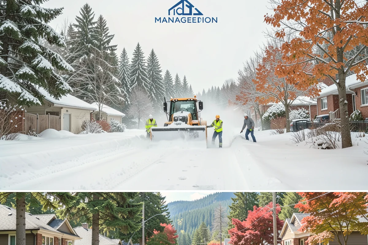 School Sidewalk Clearing in Hunts Point, King County, WA - School sidewalk clearing is critical on snow mornings throughout the winter term.