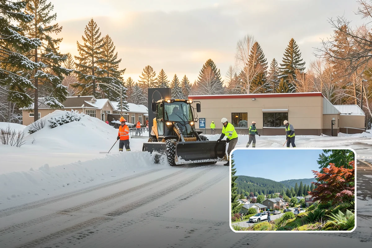 School Sidewalk Clearing in Index, Snohomish County, WA - Clears walks before arrival times