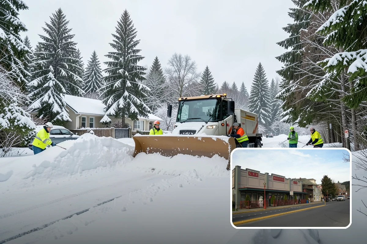 School Sidewalk Clearing in Issaquah, King County, WA - Clears walks before arrival times