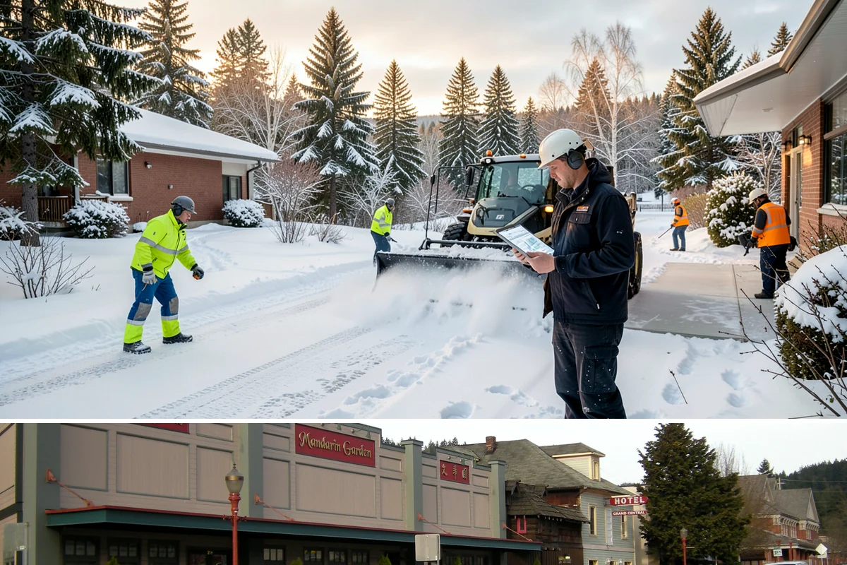 School Sidewalk Clearing in Issaquah, King County, WA - School sidewalk clearing is critical on snow mornings throughout the winter term.
