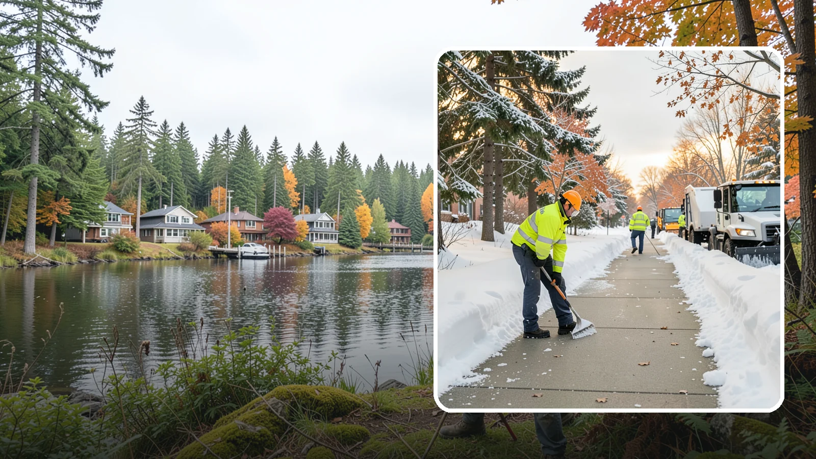School Sidewalk Clearing in La Conner, Skagit County, WA - We clear school sidewalks and walkways early so students and staff arrive safely on snowy mornings.