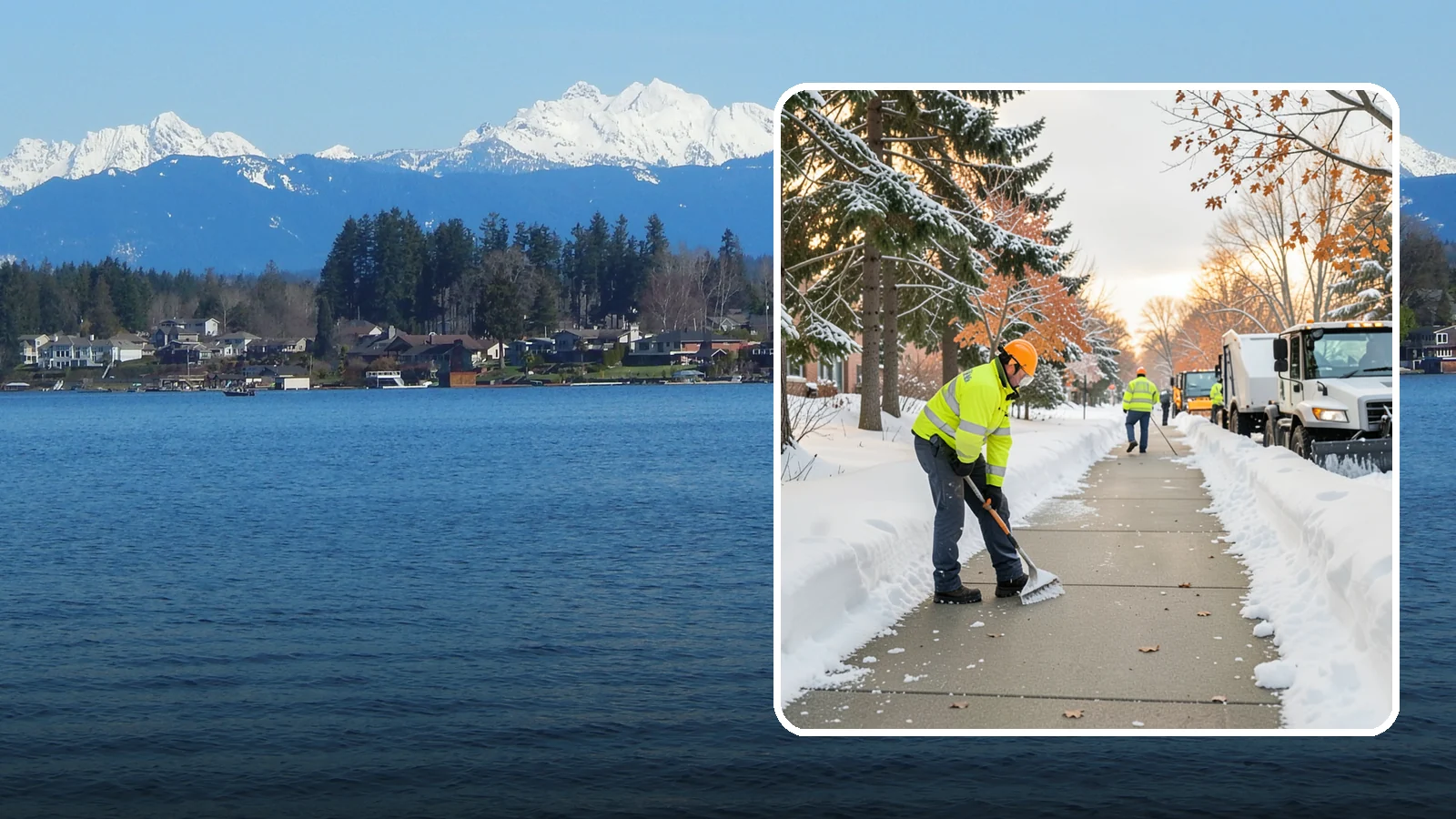School Sidewalk Clearing in Lake Stevens, Snohomish County, WA - We clear school sidewalks and walkways early so students and staff arrive safely on snowy mornings.