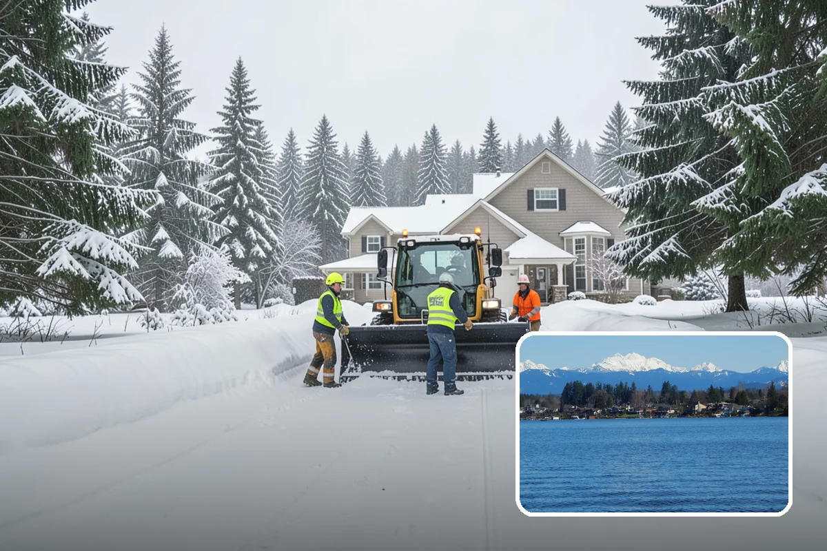 School Sidewalk Clearing in Lake Stevens, Snohomish County, WA - Clears walks before arrival times