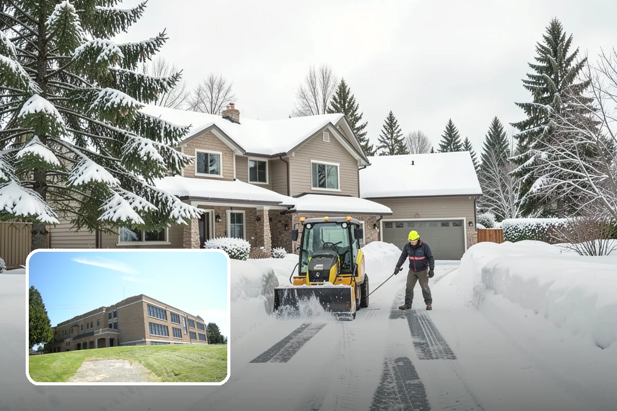 School Sidewalk Clearing in Maple Valley, King County, WA - Clears walks before arrival times