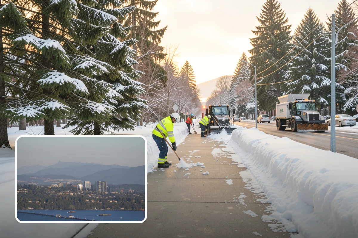 School Sidewalk Clearing in Medina, King County, WA - Clears walks before arrival times