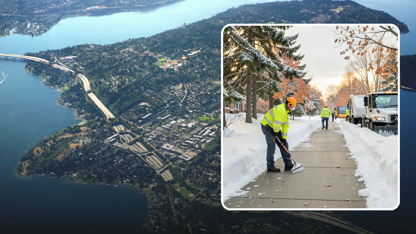 School Sidewalk Clearing in Mercer Island, King County, WA - We clear school sidewalks and walkways early so students and staff arrive safely on snowy mornings.