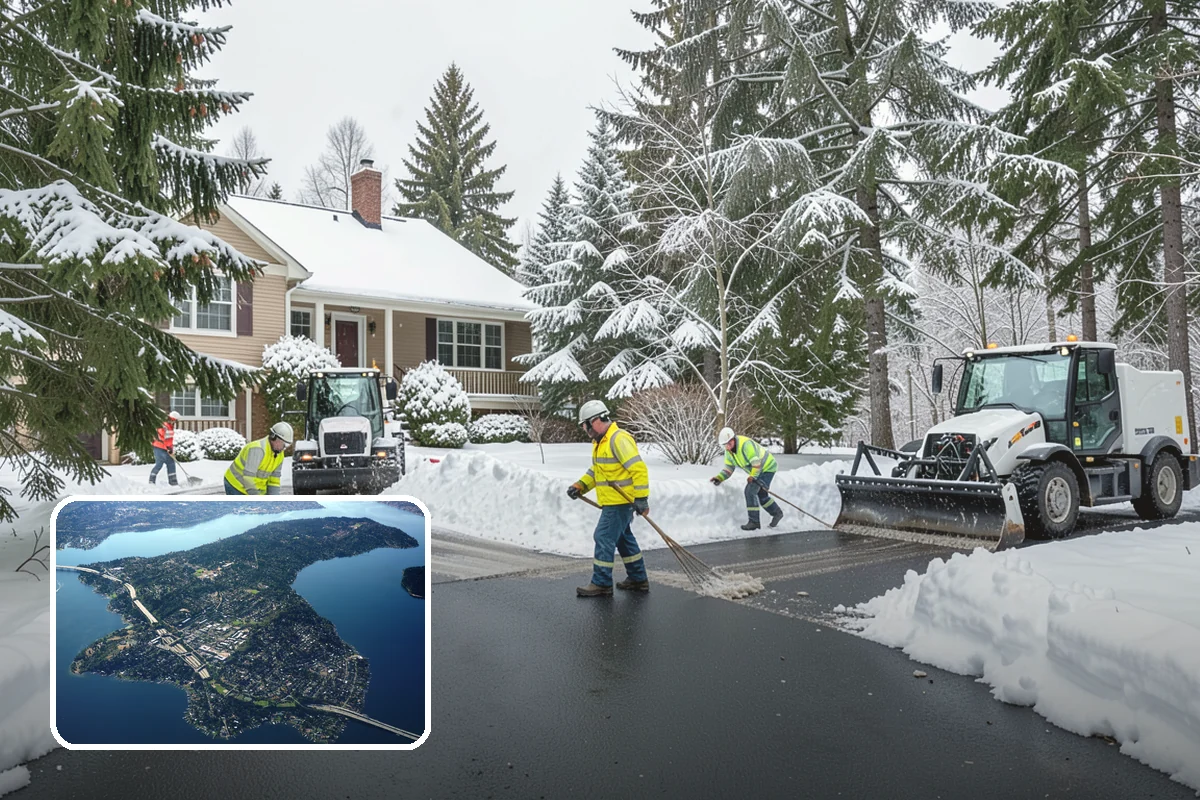 School Sidewalk Clearing in Mercer Island, King County, WA - Clears walks before arrival times