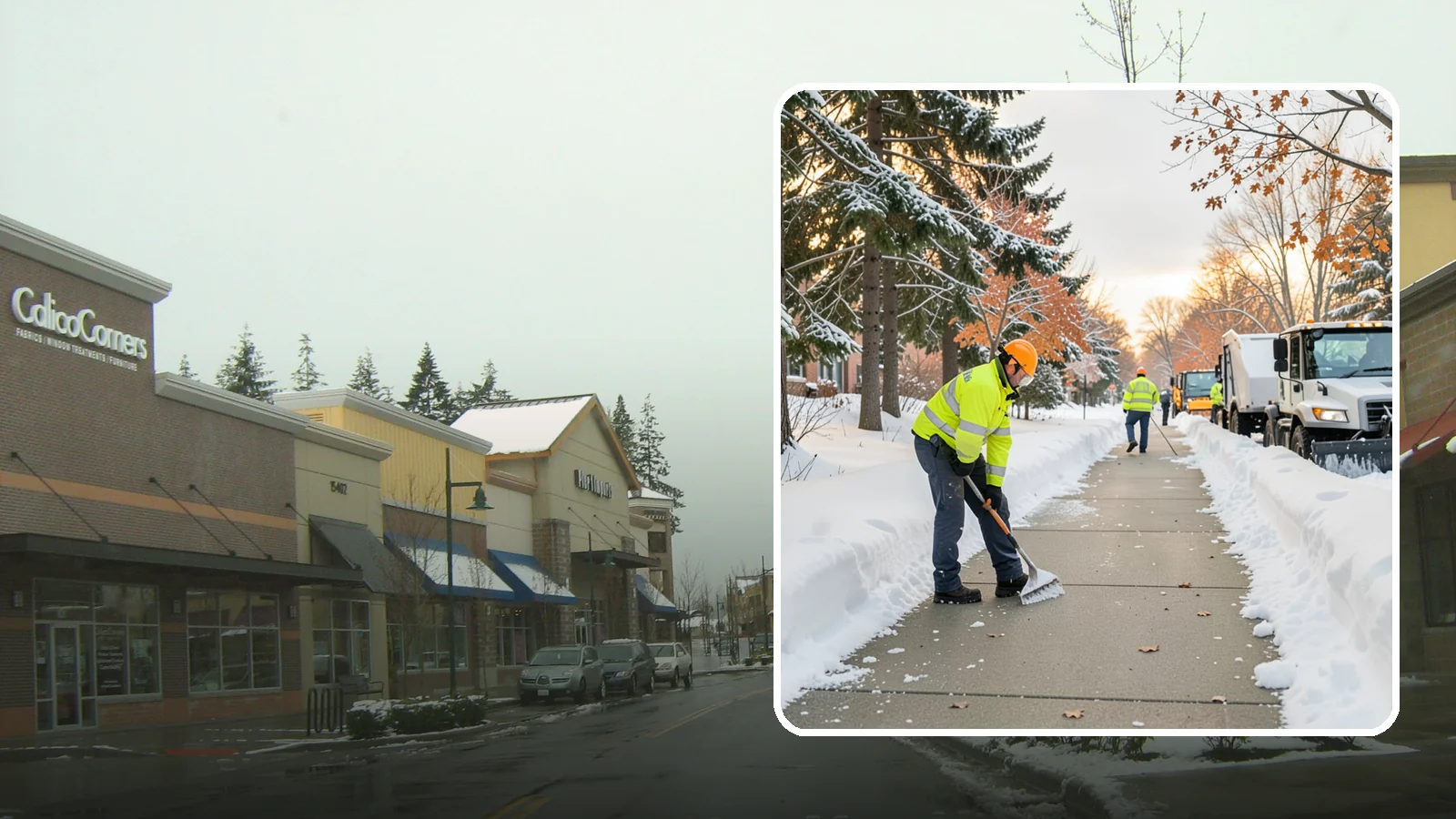 School Sidewalk Clearing in Mill Creek, Snohomish County, WA - We clear school sidewalks and walkways early so students and staff arrive safely on snowy mornings.