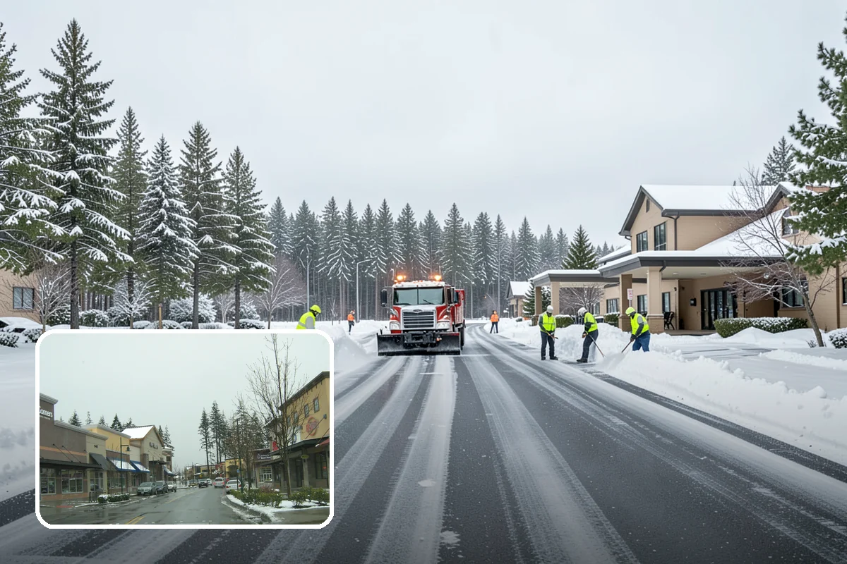 School Sidewalk Clearing in Mill Creek, Snohomish County, WA - Clears walks before arrival times
