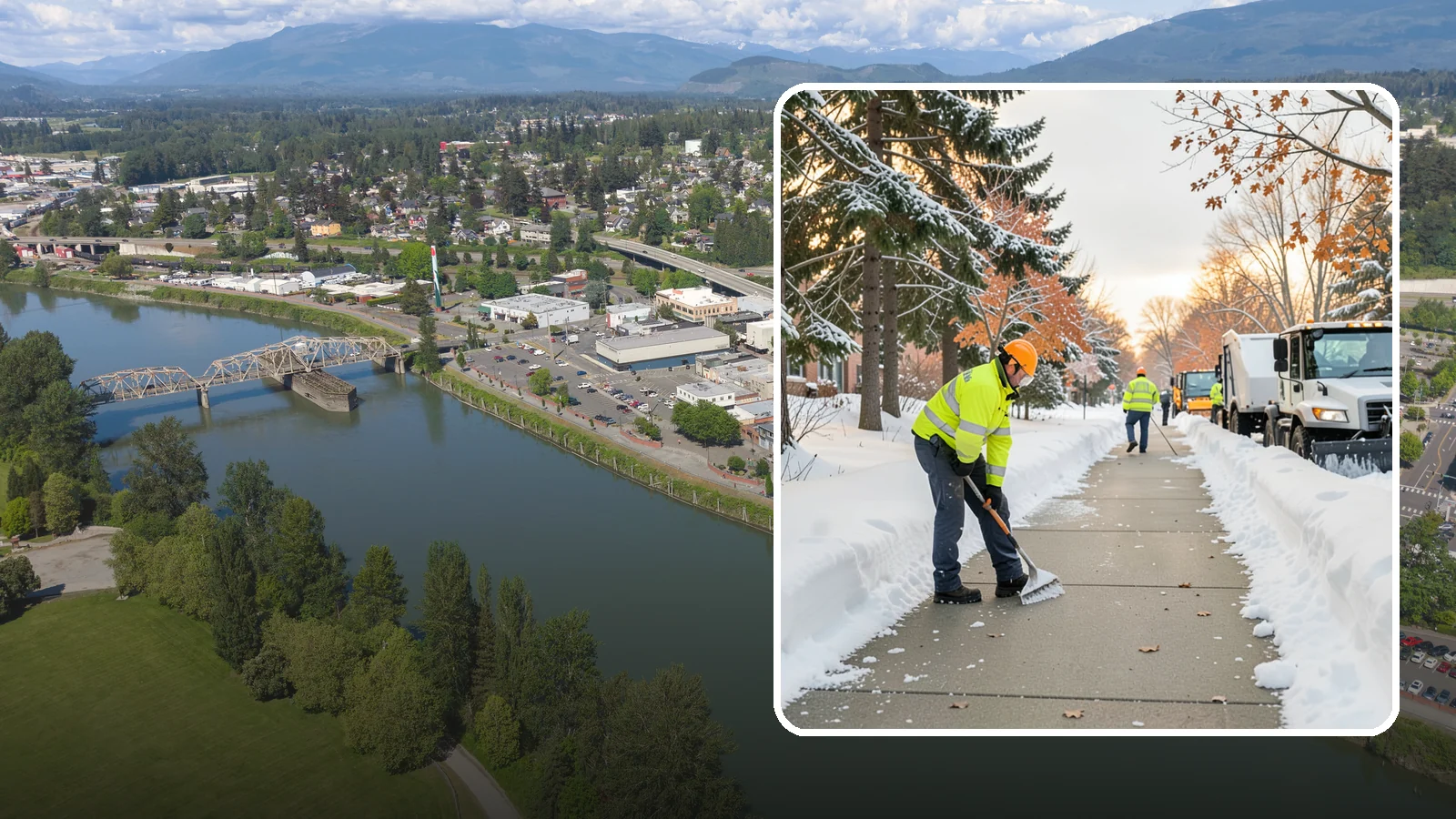 School Sidewalk Clearing in Mount Vernon, Skagit County, WA - We clear school sidewalks and walkways early so students and staff arrive safely on snowy mornings.