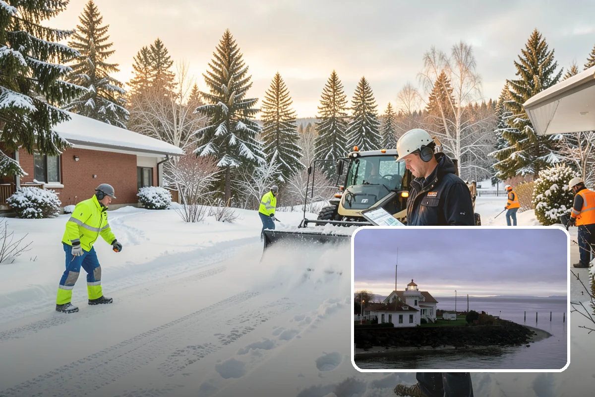 School Sidewalk Clearing in Mukilteo, Snohomish County, WA - Clears walks before arrival times
