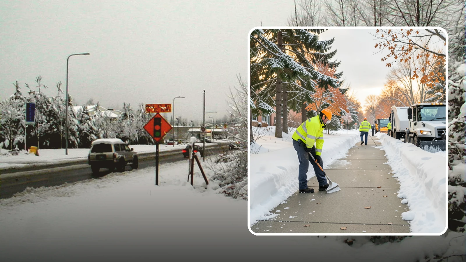 School Sidewalk Clearing in Newcastle, King County, WA - We clear school sidewalks and walkways early so students and staff arrive safely on snowy mornings.