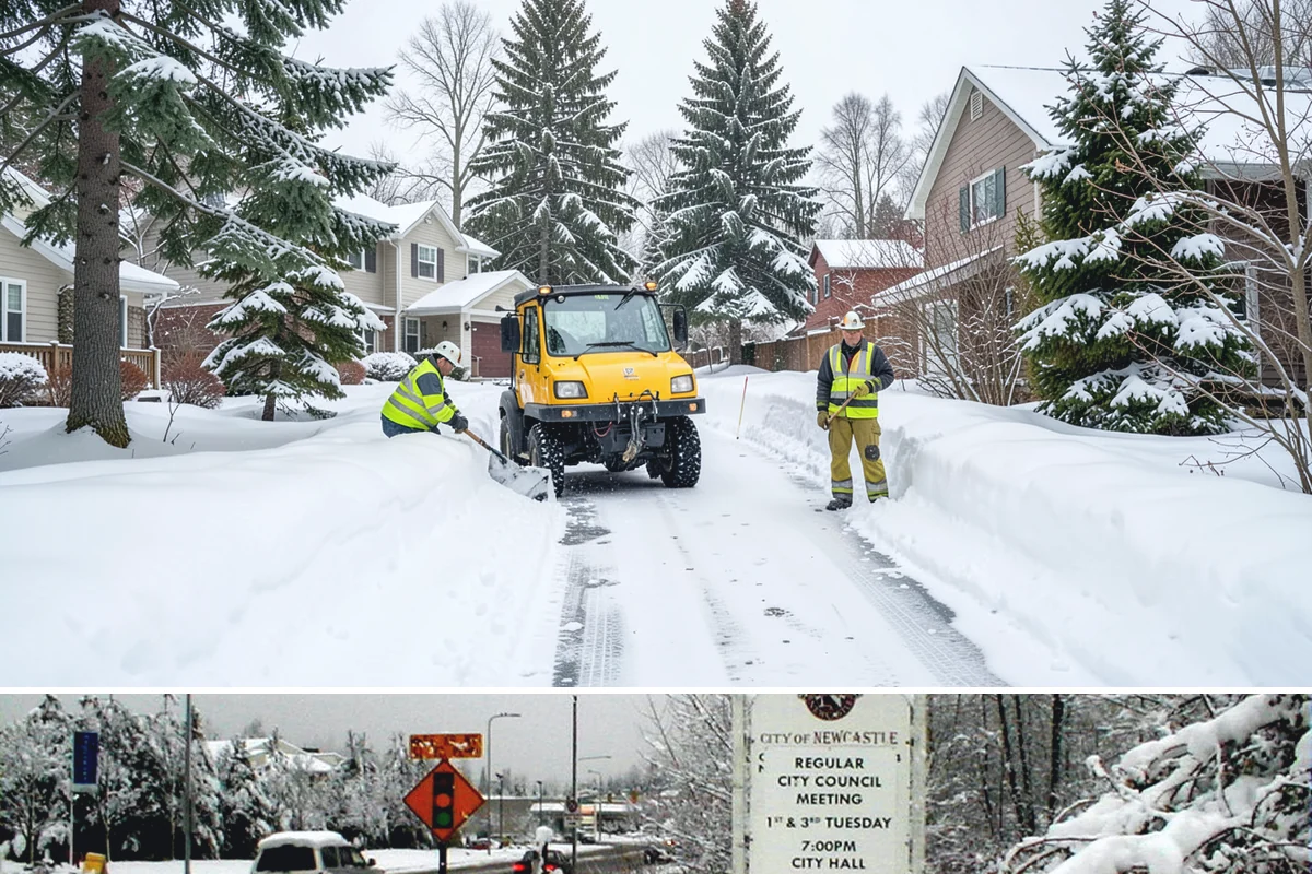 School Sidewalk Clearing in Newcastle, King County, WA - School sidewalk clearing is critical on snow mornings throughout the winter term.