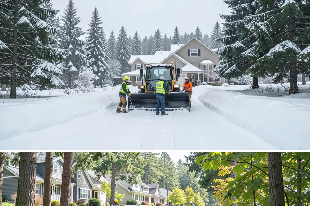 School Sidewalk Clearing in Normandy Park, King County, WA - School sidewalk clearing is critical on snow mornings throughout the winter term.