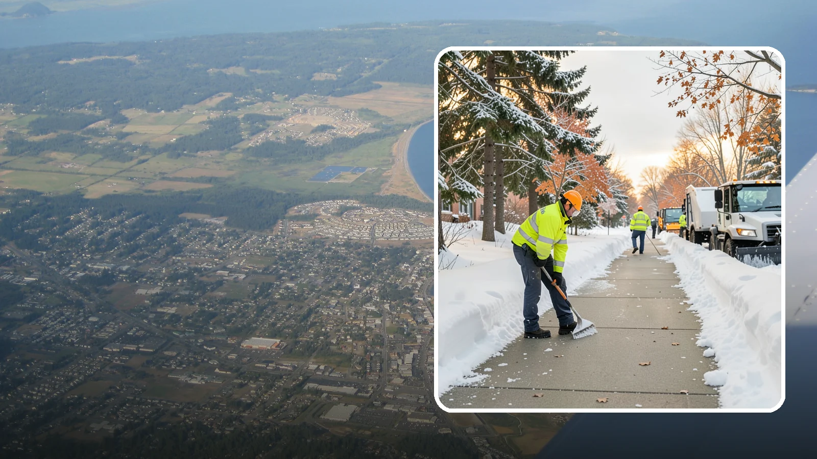 School Sidewalk Clearing in Oak Harbor, Island County, WA - We clear school sidewalks and walkways early so students and staff arrive safely on snowy mornings.