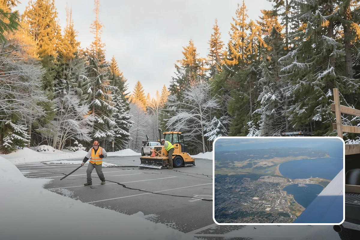 School Sidewalk Clearing in Oak Harbor, Island County, WA - Clears walks before arrival times