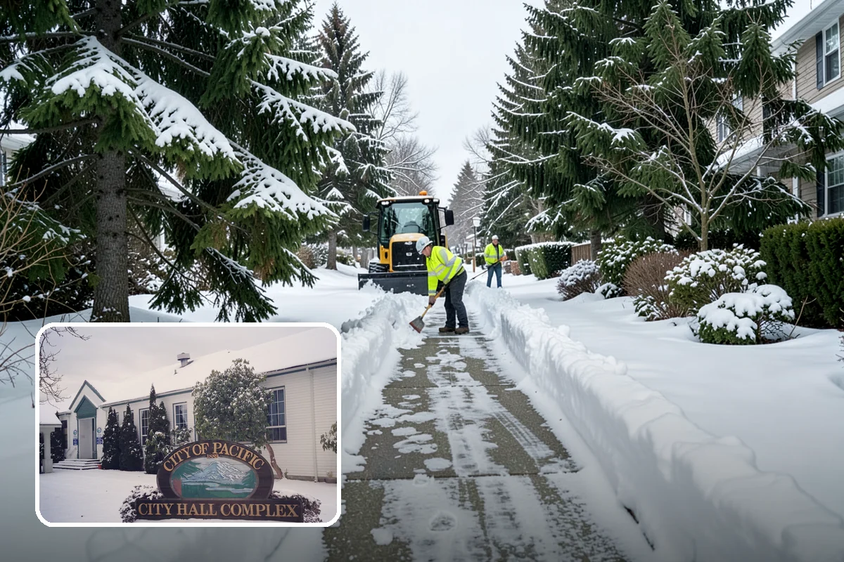 School Sidewalk Clearing in Pacific, King County, WA - Clears walks before arrival times