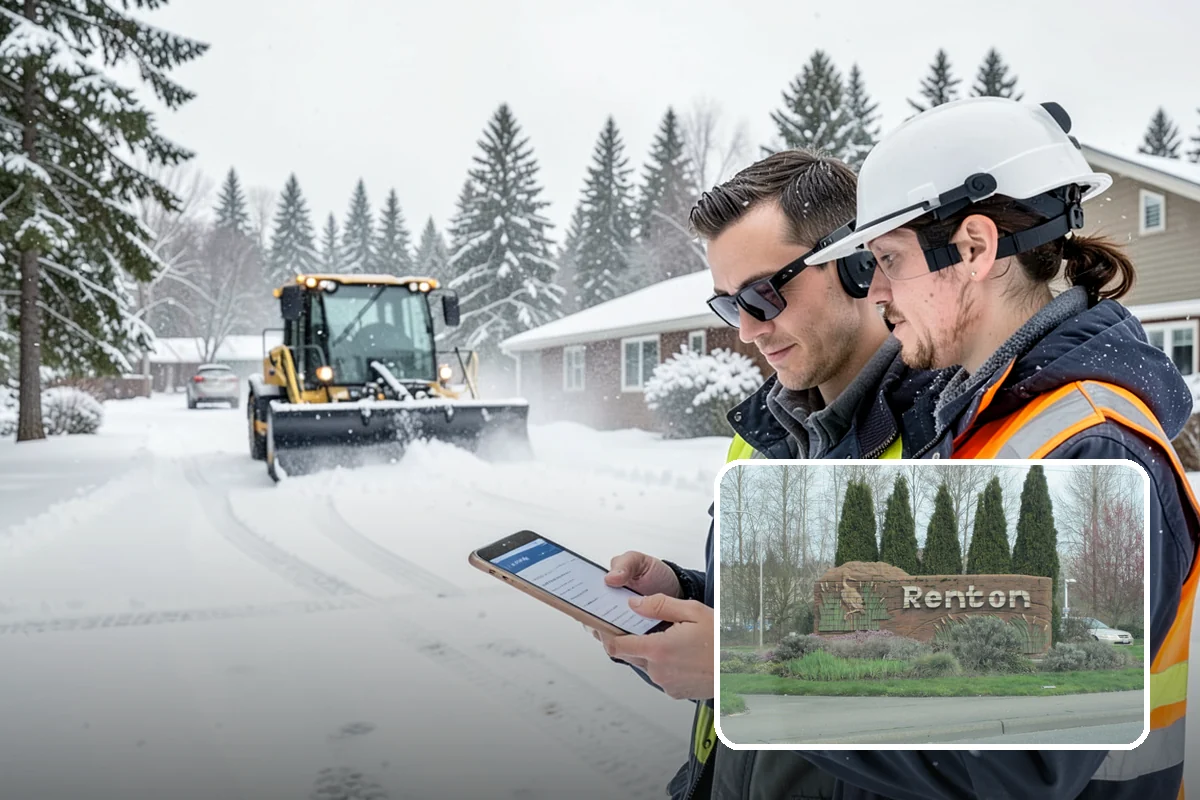 School Sidewalk Clearing in Renton, King County, WA - Clears walks before arrival times