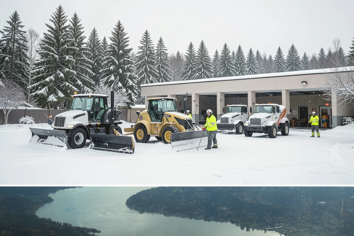 School Sidewalk Clearing in Sammamish, King County, WA - School sidewalk clearing is critical on snow mornings throughout the winter term.