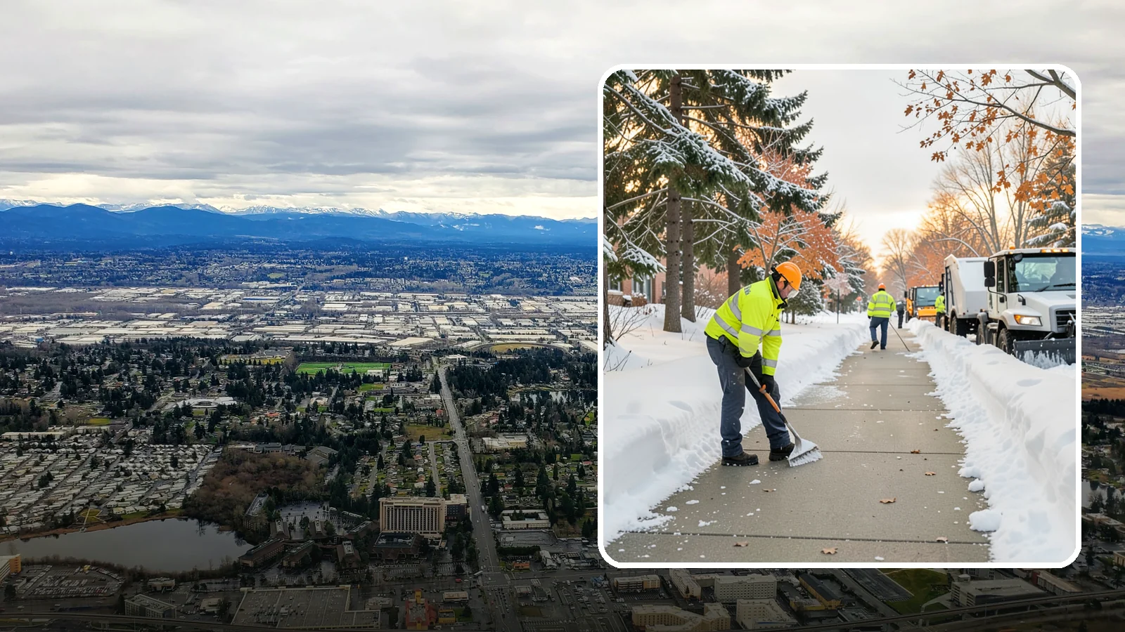 School Sidewalk Clearing in SeaTac, King County, WA - We clear school sidewalks and walkways early so students and staff arrive safely on snowy mornings.