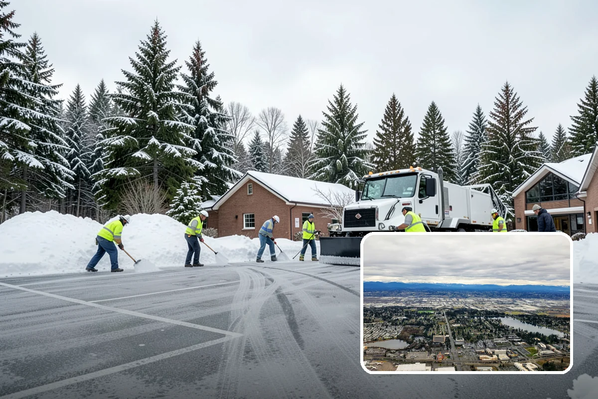 School Sidewalk Clearing in SeaTac, King County, WA - Clears walks before arrival times