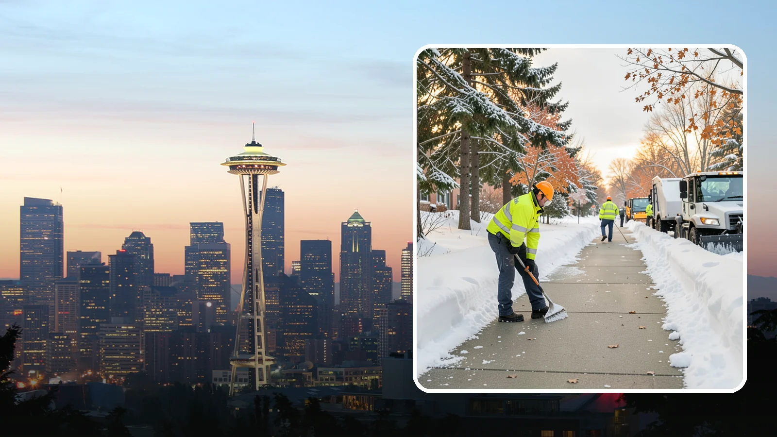 School Sidewalk Clearing in Seattle, King County, WA - We clear school sidewalks and walkways early so students and staff arrive safely on snowy mornings.