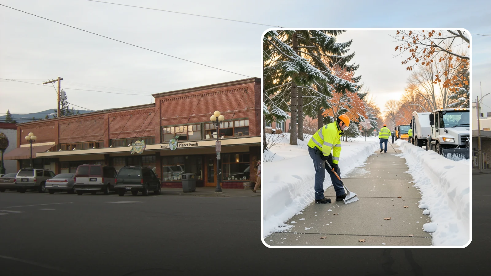 School Sidewalk Clearing in Sedro-Woolley, Skagit County, WA - We clear school sidewalks and walkways early so students and staff arrive safely on snowy mornings.
