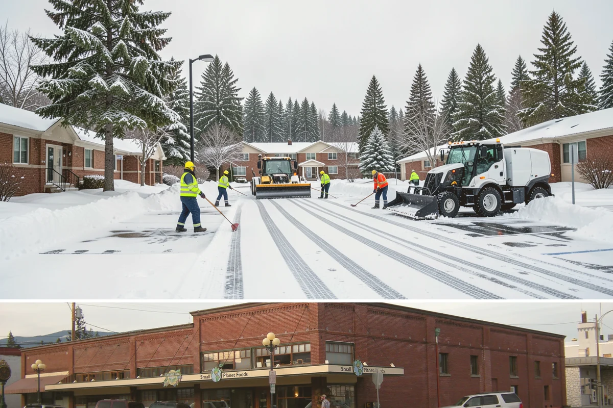 School Sidewalk Clearing in Sedro-Woolley, Skagit County, WA - School sidewalk clearing is critical on snow mornings throughout the winter term.