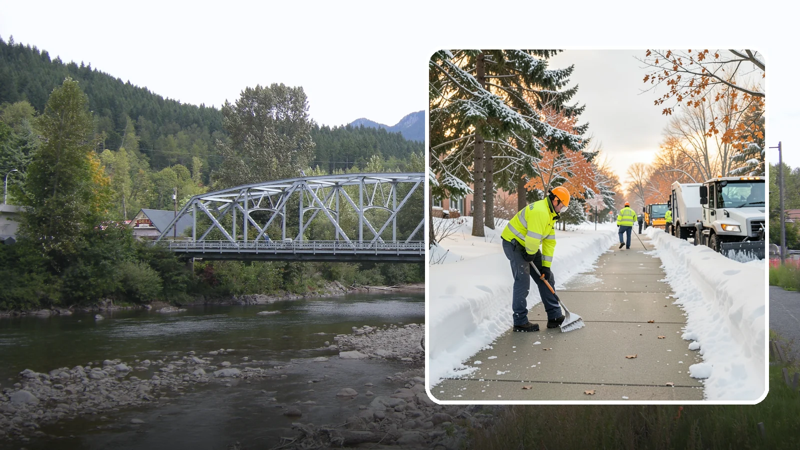 School Sidewalk Clearing in Skykomish, King County, WA - We clear school sidewalks and walkways early so students and staff arrive safely on snowy mornings.