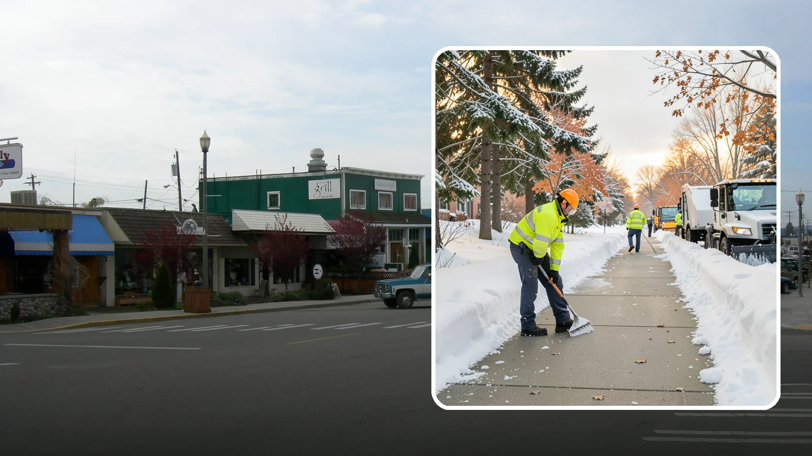 School Sidewalk Clearing in Stanwood, Snohomish County, WA - We clear school sidewalks and walkways early so students and staff arrive safely on snowy mornings.