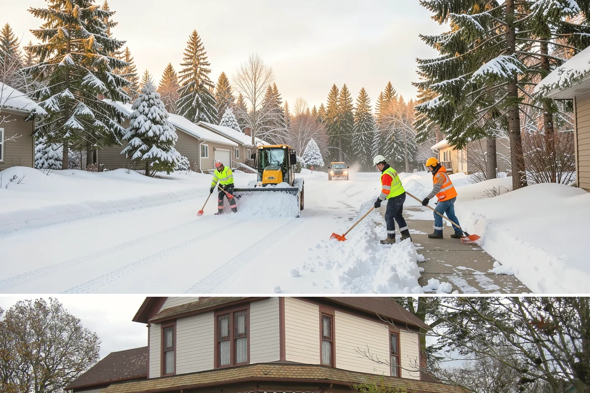 School Sidewalk Clearing in Sumner, Pierce County, WA - School sidewalk clearing is critical on snow mornings throughout the winter term.