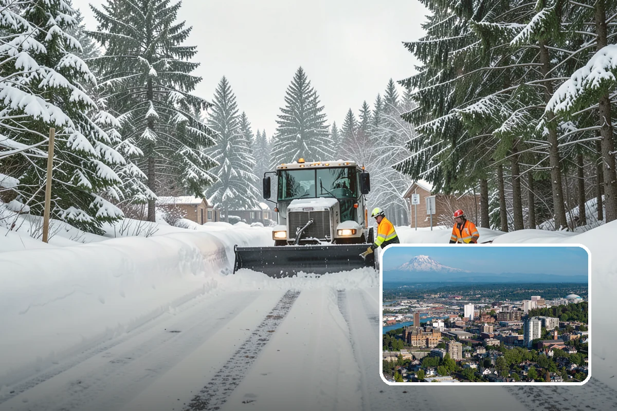 School Sidewalk Clearing in Tacoma, Pierce County, WA - Clears walks before arrival times