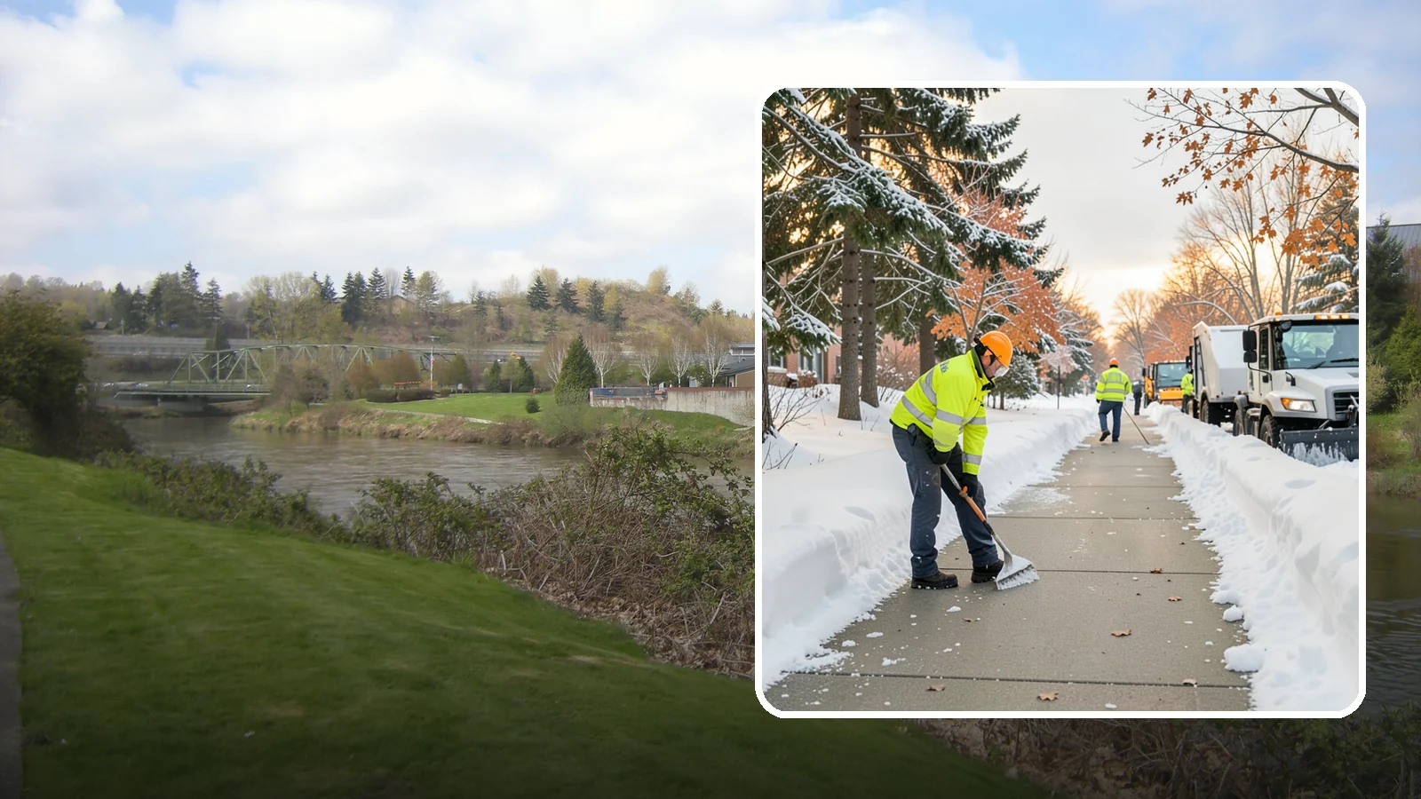 School Sidewalk Clearing in Tukwila, King County, WA - We clear school sidewalks and walkways early so students and staff arrive safely on snowy mornings.