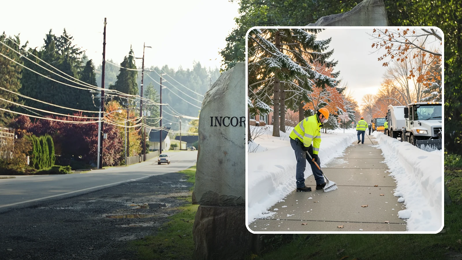 School Sidewalk Clearing in Wilkeson, Pierce County, WA - We clear school sidewalks and walkways early so students and staff arrive safely on snowy mornings.