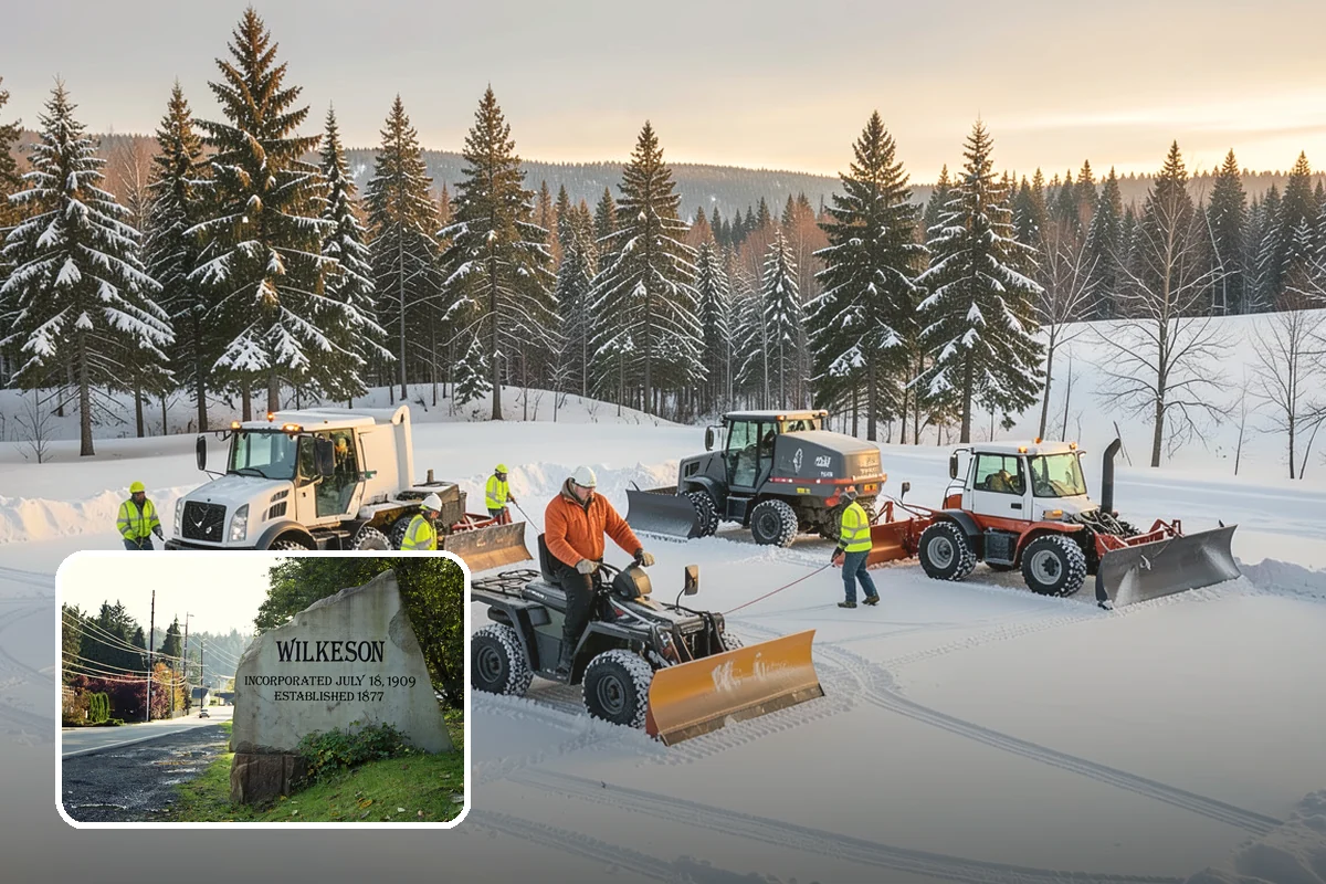 School Sidewalk Clearing in Wilkeson, Pierce County, WA - Clears walks before arrival times