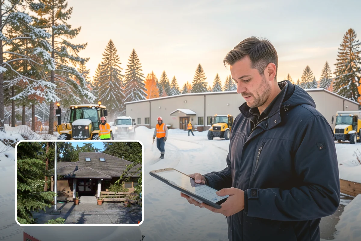 School Sidewalk Clearing in Yarrow Point, King County, WA - Clears walks before arrival times
