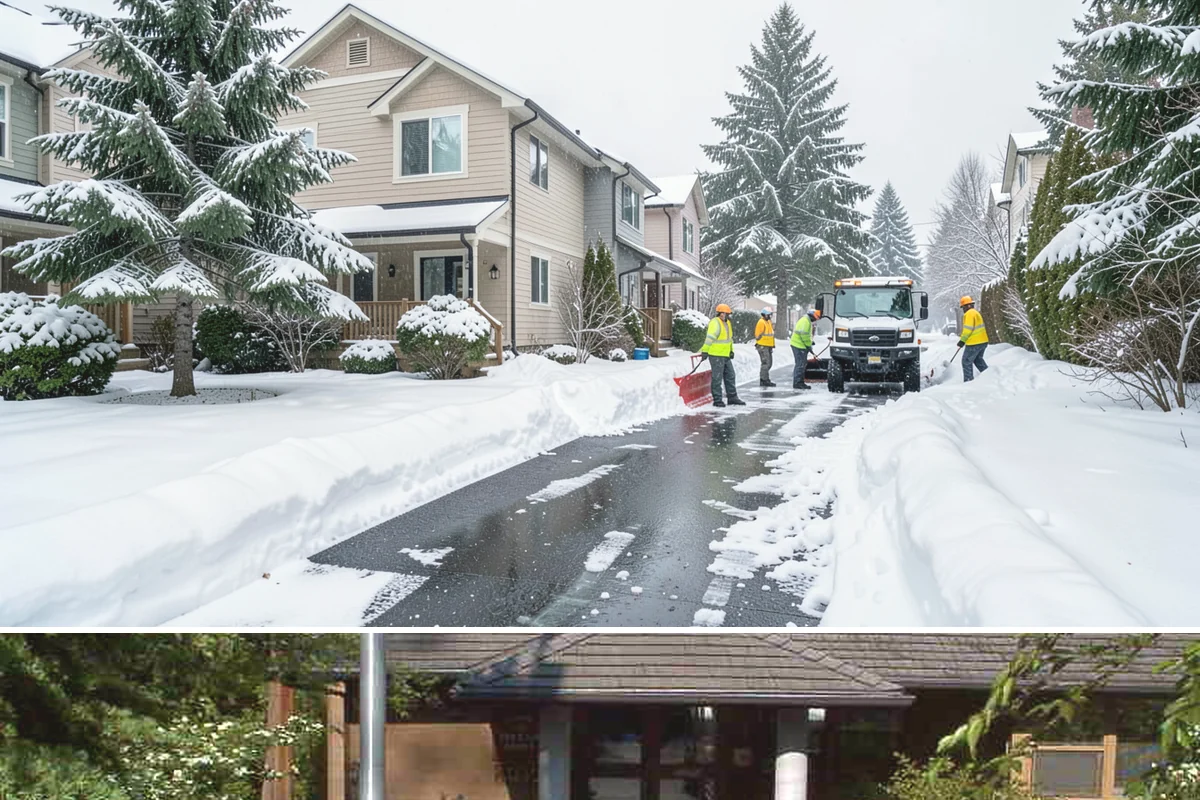 School Sidewalk Clearing in Yarrow Point, King County, WA - School sidewalk clearing is critical on snow mornings throughout the winter term.