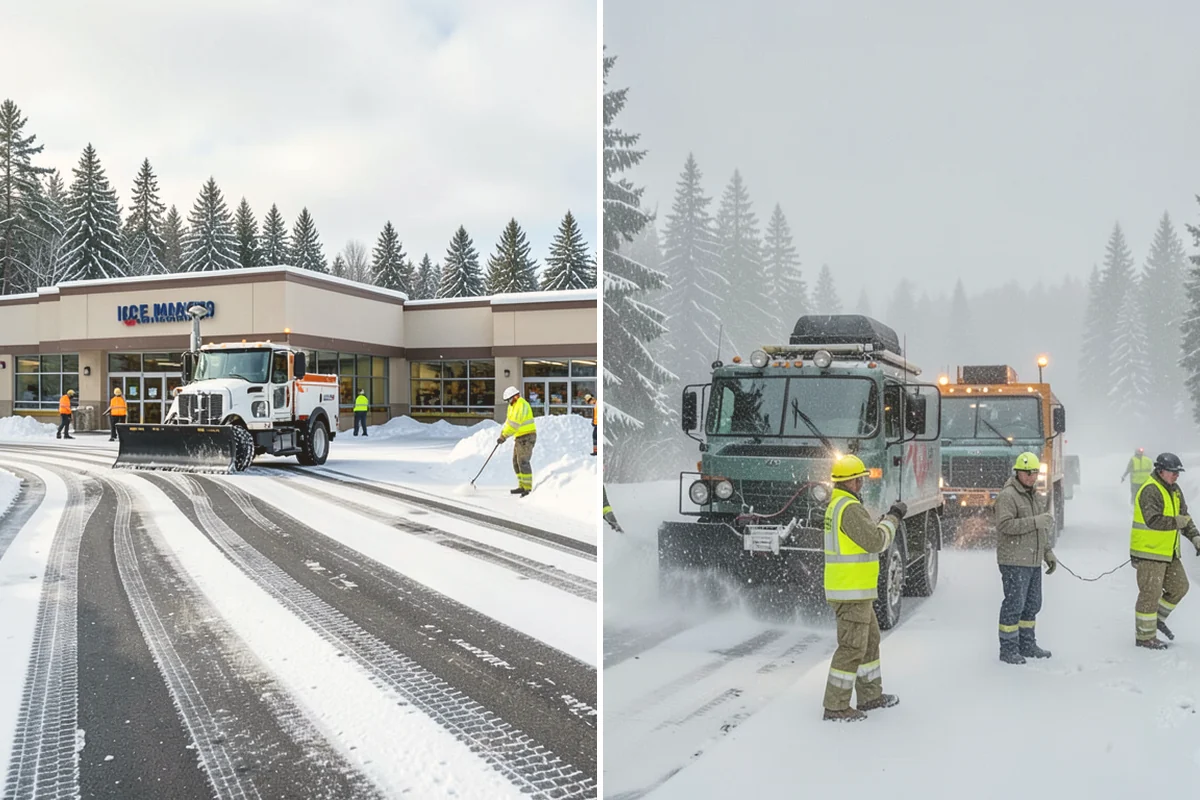 School Snow Plowing in Algona, King County, WA - Confirm the bell schedule and bus-loop priorities with facilities staff