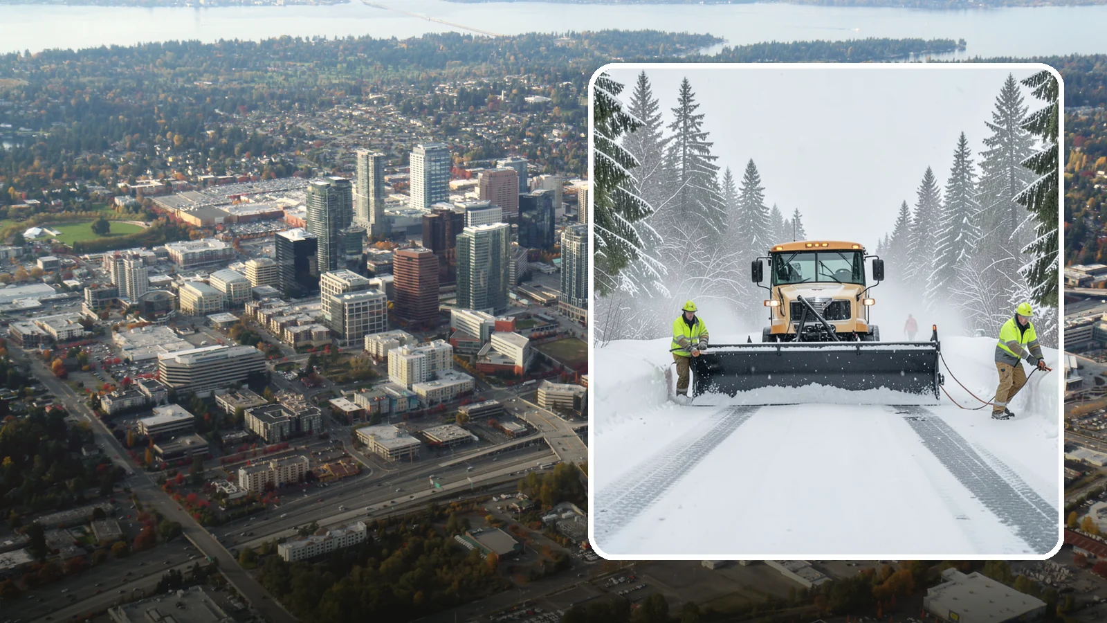 School Snow Plowing in Bellevue, King County, WA - We plow school lots, bus loops, and student drop-off zones before the first bell so staff, buses, and parents move safely.