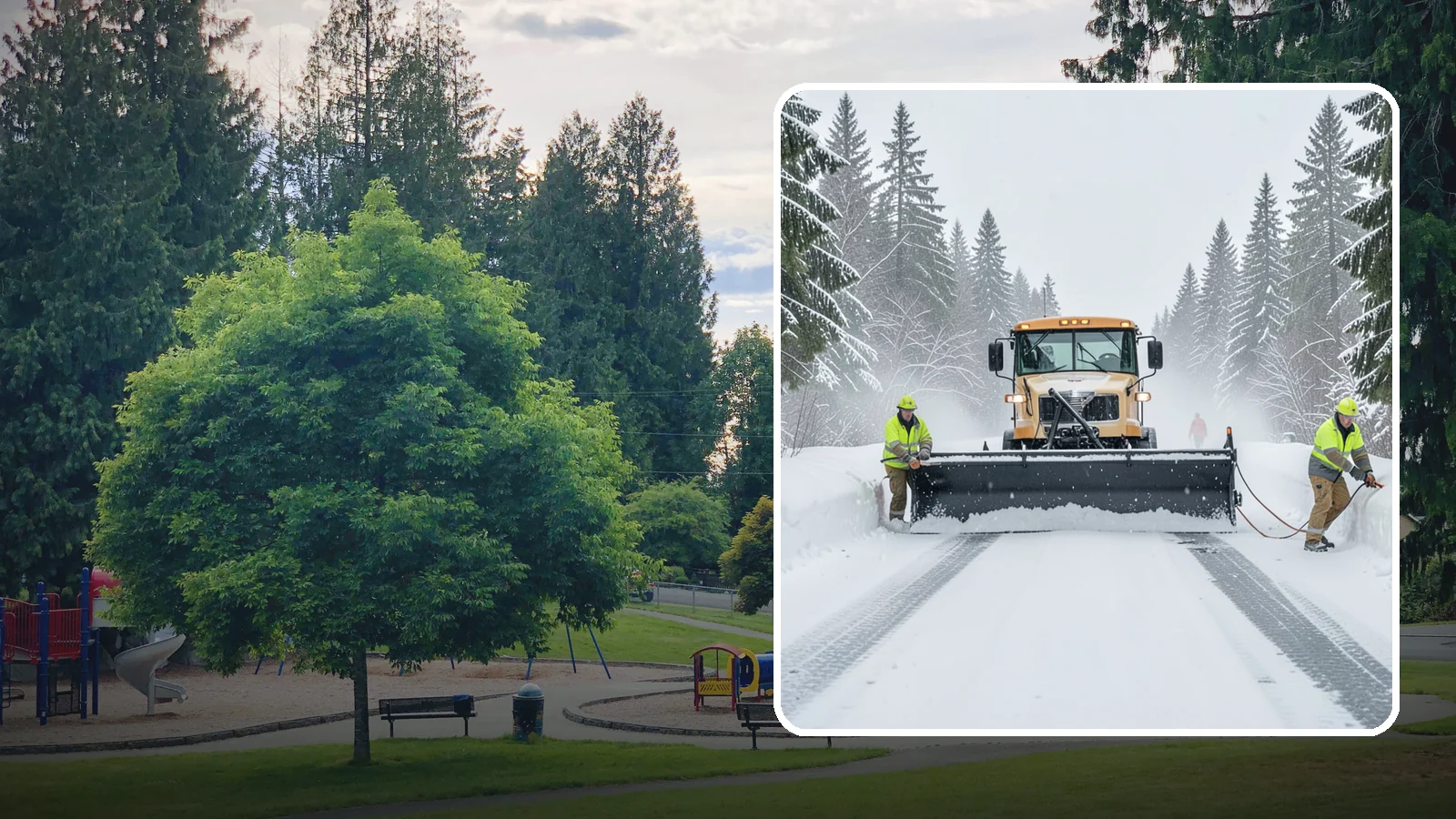 School Snow Plowing in Bonney Lake, Pierce County, WA - We plow school lots, bus loops, and student drop-off zones before the first bell so staff, buses, and parents move safely.