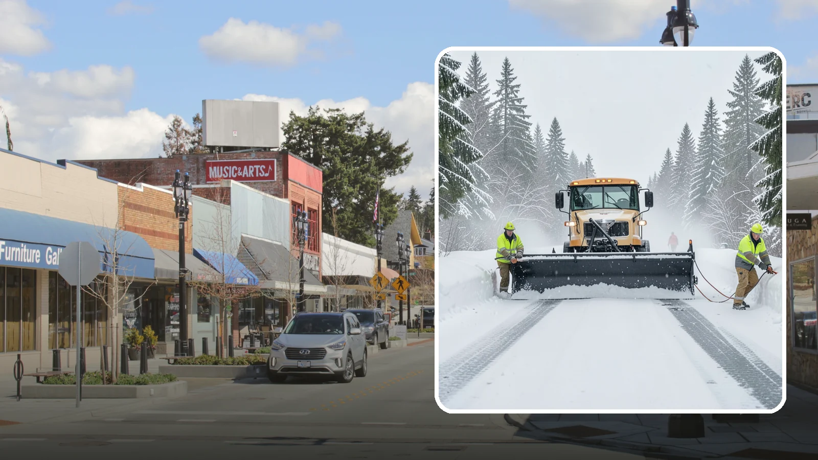 School Snow Plowing in Bothell, King County, WA - We plow school lots, bus loops, and student drop-off zones before the first bell so staff, buses, and parents move safely.