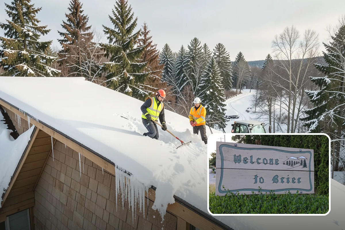 School Snow Plowing in Brier, Snohomish County, WA - Bus loops and drop-off lanes cleared before students arrive