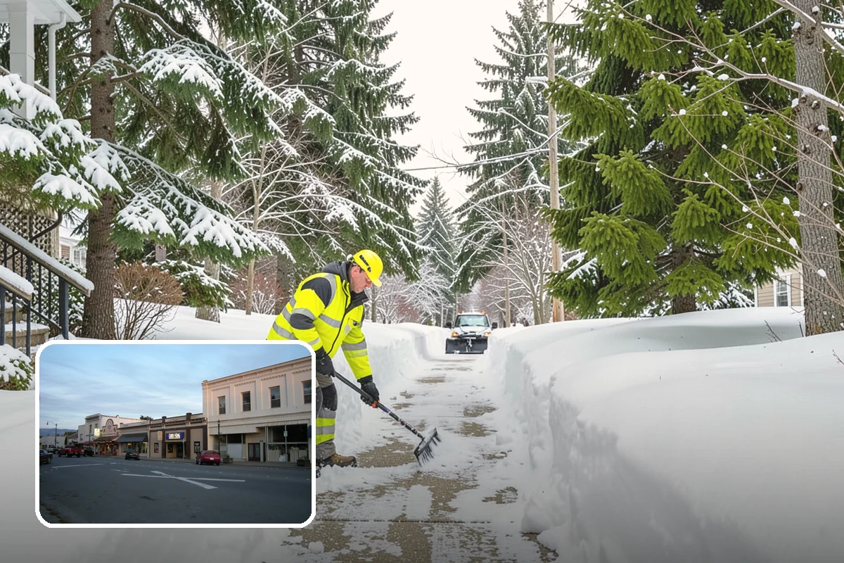 School Snow Plowing in Burlington, Skagit County, WA - Bus loops and drop-off lanes cleared before students arrive