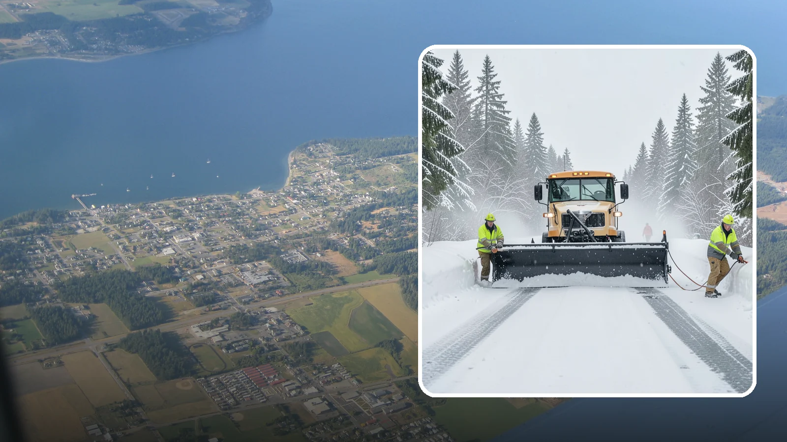 School Snow Plowing in Coupeville, Island County, WA - We plow school lots, bus loops, and student drop-off zones before the first bell so staff, buses, and parents move safely.