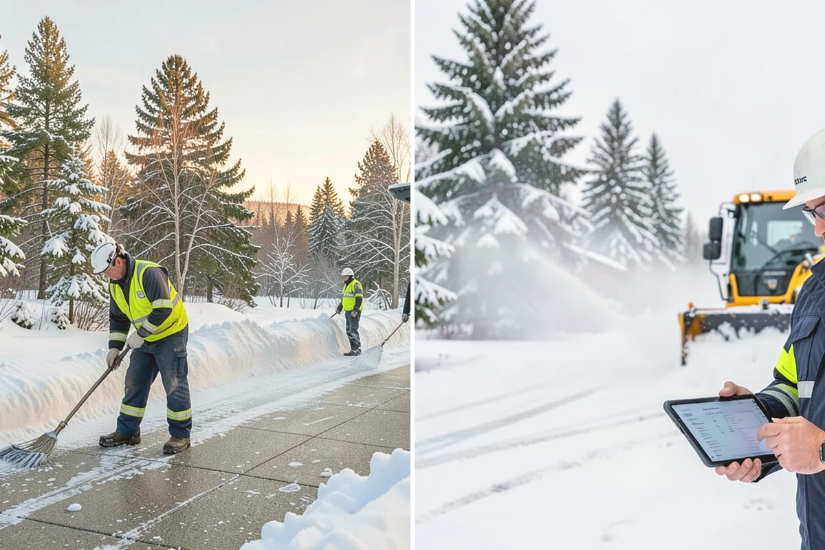 School Snow Plowing in Covington, King County, WA - Confirm the bell schedule and bus-loop priorities with facilities staff